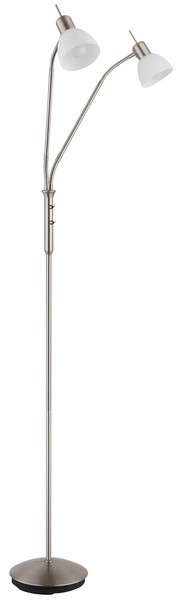 Globo Malte E14 Stehleuchte 2-fach 5W Warmweiß Nickel Matt, Metall Ø10cm 41490201