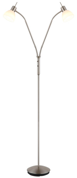 Globo Malte E14 Stehleuchte 2-fach 5W Warmweiß Nickel Matt, Metall Ø10cm 41490201