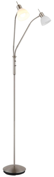 Globo Malte E14 Stehleuchte 2-fach 5W Warmweiß Nickel Matt, Metall Ø10cm 41490201