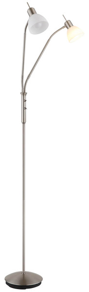 Globo Malte E14 Stehleuchte 2-fach 5W Warmweiß Nickel Matt, Metall Ø10cm 41490201