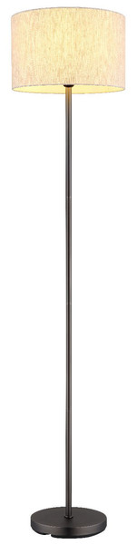 Globo Stehleuchte Thea E27 Schwarz-chrom matt cremefarben Metall Leinen 160cm