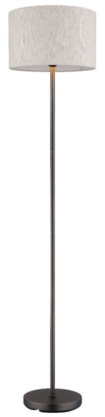 Globo Stehleuchte Thea E27 Schwarz-chrom matt cremefarben Metall Leinen 160cm
