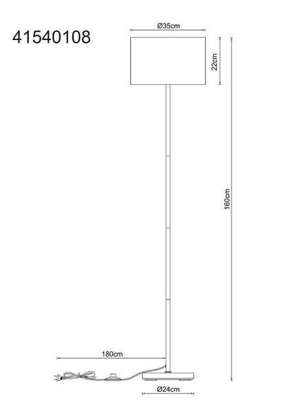 Globo Stehleuchte Thea E27 Schwarz-chrom matt cremefarben Metall Leinen 160cm
