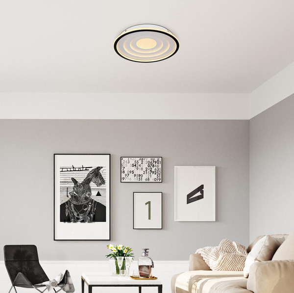 Globo Foppa LED Deckenleuchte 24W Warmweiß Weiß Matt, Metall Ø40cm 41580-24