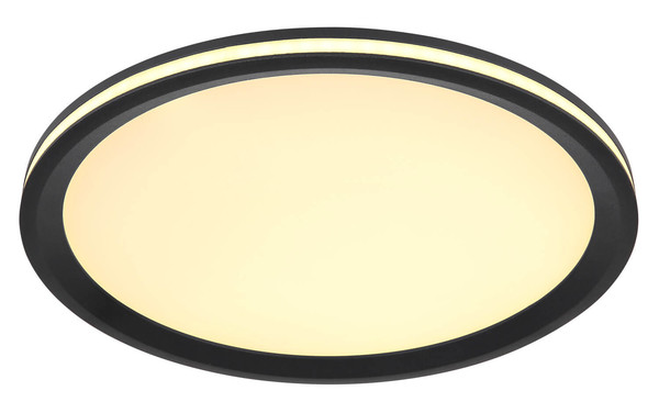 Globo Belissa LED Deckenleuchte 30W Warmweiß Schwarz Matt, Metall Memoryfunktion Ø30cm 41588D