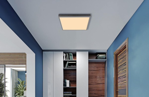 Globo Doro LED Deckenleuchte 24W Warmweiß Silberfarben, Aluminium 6,5cm 416080AD2