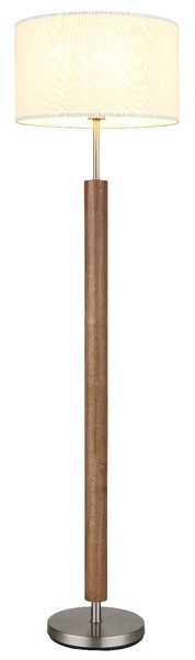 Globo Stehleuchte Mila E27 Nickel matt weiß Metall Textil 150cm