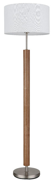 Globo Stehleuchte Mila E27 Nickel matt weiß Metall Textil 150cm