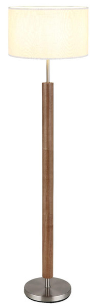 Globo Stehleuchte Mila E27 Nickel matt weiß Metall Textil 150cm