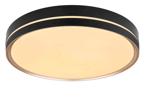 Globo LED Deckenleuchte Manni 40W dimmbar Fernbedienung CCT warm-/tageslichtweiss Schwarz Metall Ø48,5cm