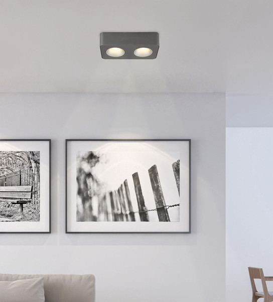 Globo Hangarau LED LED Strahler 11W Warmweiß Grau Dunkel, Aluminium 5,5cm 43100-2