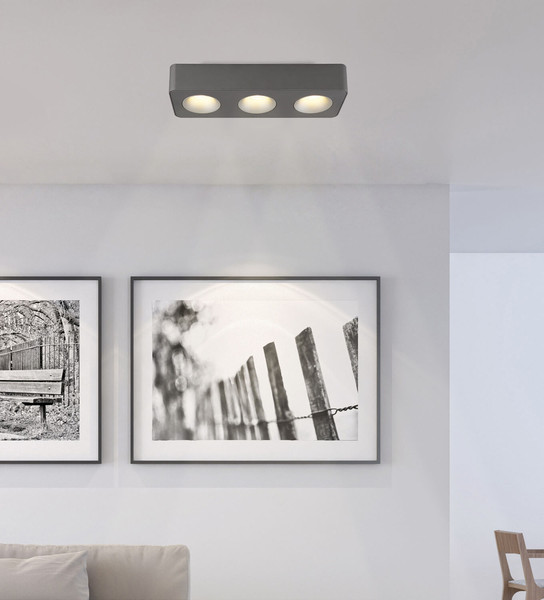 Globo Hangarau LED LED Strahler 14W Warmweiß Grau Dunkel, Aluminium 5,5cm 43100-3