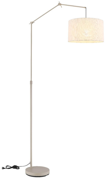 Globo Stehleuchte Rom E27 Sandfarben beige Metall Leinen 200cm