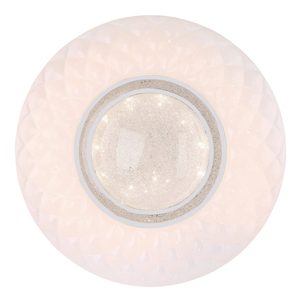 Globo LED Deckenleuchte Magnifique 30W dimmbar Fernbedienung CCT warm-/tageslichtweiss Weiß opal sparkle Metall Ø49cm