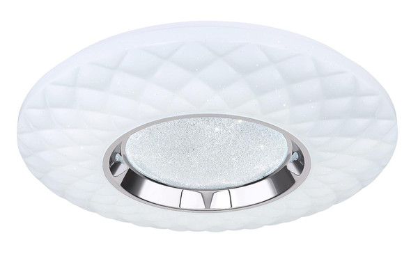 Globo LED Deckenleuchte Magnifique 30W dimmbar Fernbedienung CCT warm-/tageslichtweiss Weiß opal sparkle Metall Ø49cm