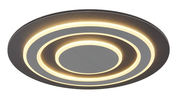 Globo LED Deckenleuchte Jayden 40W warmweiss Anthrazit gebürstet grau gebürstet Metall Ø48cm