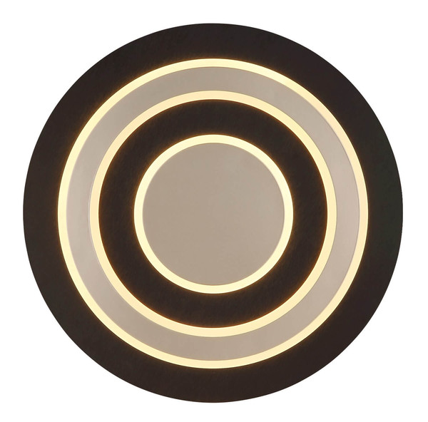 Globo LED Deckenleuchte Jayden 40W warmweiss Schwarz matt dunkelbraun gebürstet Metall MDF Ø48cm