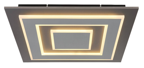 Globo LED Deckenleuchte Jayden 40W warmweiss Anthrazit gebürstet grau gebürstet Metall 48x48cm