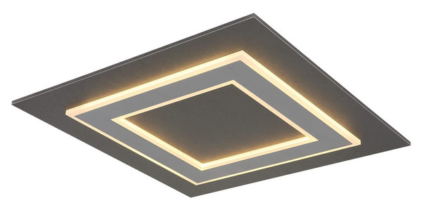Globo LED Deckenleuchte Jayden 40W warmweiss Anthrazit gebürstet grau gebürstet Metall MDF 48x48cm