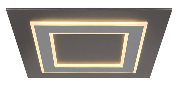 Globo LED Deckenleuchte Jayden 40W warmweiss Anthrazit gebürstet grau gebürstet Metall MDF 48x48cm