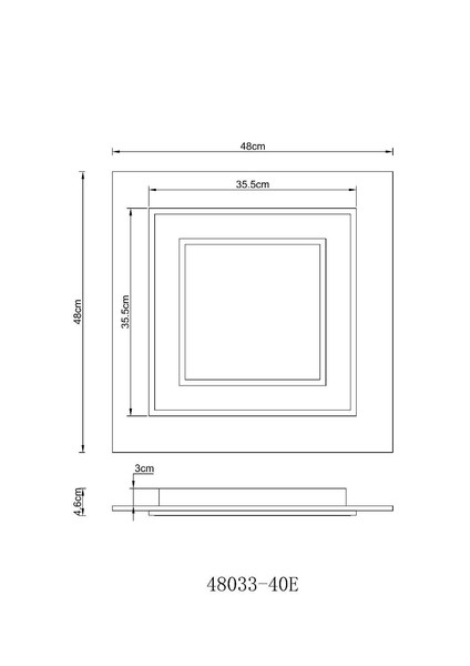 Globo LED Deckenleuchte Jayden 40W warmweiss Anthrazit gebürstet grau gebürstet Metall MDF 48x48cm