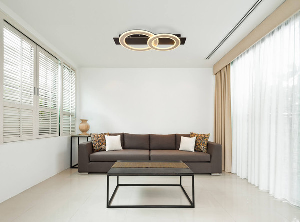 Globo Jayden LED Deckenleuchte 40W Warmweiß Schwarz Matt, Metall 7cm 48034A-40