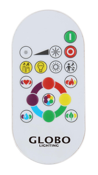 Globo Warata LED Deckenleuchte 12W Warmweiß Weiß Matt, Metall Fernbedienung Nachtlicht Sparkle-Dekor Memoryfunktion Ø33cm 48037RGB