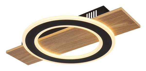 Globo Jayden LED Deckenleuchte 18W Warmweiß Holzoptik Dunkel Ø29cm 48038-18