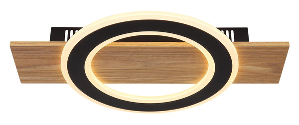 Globo Jayden LED Deckenleuchte 18W Warmweiß Holzoptik Dunkel Ø29cm 48038-18