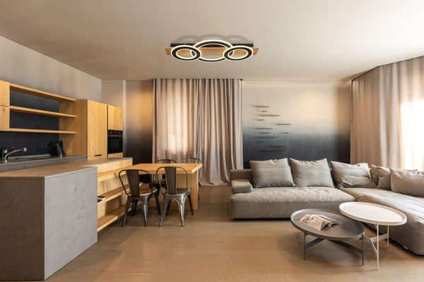 Globo Jayden LED Deckenleuchte 50W Warmweiß Holzoptik Dunkel 7cm 48038-50