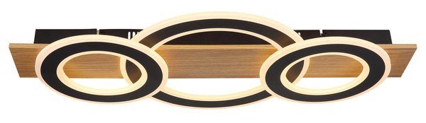 Globo Jayden LED Deckenleuchte 50W Warmweiß Holzoptik Dunkel 7cm 48038-50