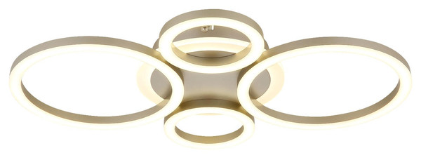 Globo LED Deckenleuchte Loretta 40W CCT warm-/neutral-/tageslichtweiss Kaffeefarben matt champagnerfarben matt Metall 53x35,5cm