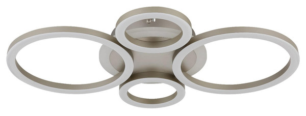 Globo LED Deckenleuchte Loretta 40W CCT warm-/neutral-/tageslichtweiss Kaffeefarben matt champagnerfarben matt Metall 53x35,5cm