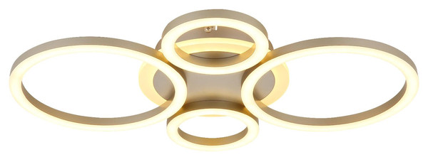 Globo LED Deckenleuchte Loretta 40W CCT warm-/neutral-/tageslichtweiss Kaffeefarben matt champagnerfarben matt Metall 53x35,5cm