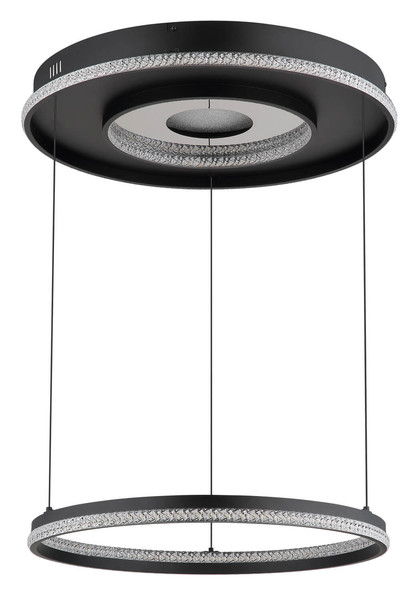 Globo Marsh LED Hängeleuchte 54W CCT Schwarz Matt, Metall Fernbedienung Nachtlicht Memoryfunktion Ø60cm 48041H