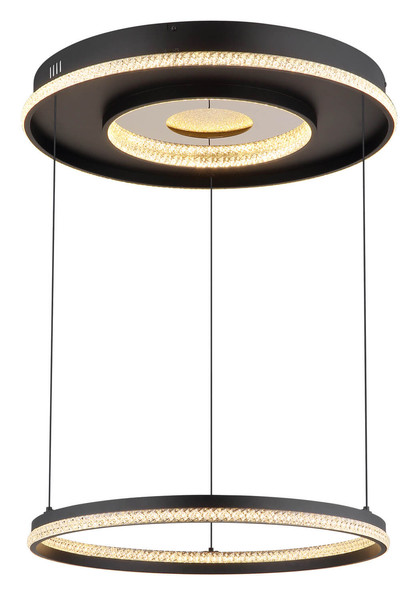 Globo Marsh LED Hängeleuchte 54W CCT Schwarz Matt, Metall Fernbedienung Nachtlicht Memoryfunktion Ø60cm 48041H