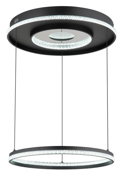 Globo Marsh LED Hängeleuchte 54W CCT Schwarz Matt, Metall Fernbedienung Nachtlicht Memoryfunktion Ø60cm 48041H