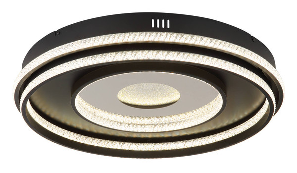 Globo Marsh LED Hängeleuchte 54W CCT Schwarz Matt, Metall Fernbedienung Nachtlicht Memoryfunktion Ø60cm 48041H