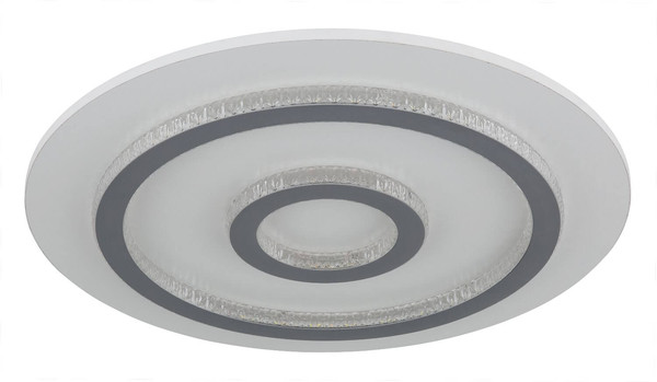 Globo LED Deckenleuchte Jayden 40W dimmbar Fernbedienung CCT warm-/tageslichtweiss Weiß matt klar Metall Kunststoffkristalle Ø45cm