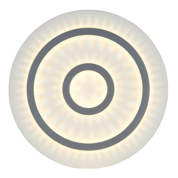 Globo LED Deckenleuchte Jayden 40W dimmbar Fernbedienung CCT warm-/tageslichtweiss Weiß matt klar Metall Kunststoffkristalle Ø45cm