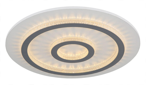 Globo LED Deckenleuchte Jayden 40W dimmbar Fernbedienung CCT warm-/tageslichtweiss Weiß matt klar Metall Kunststoffkristalle Ø45cm