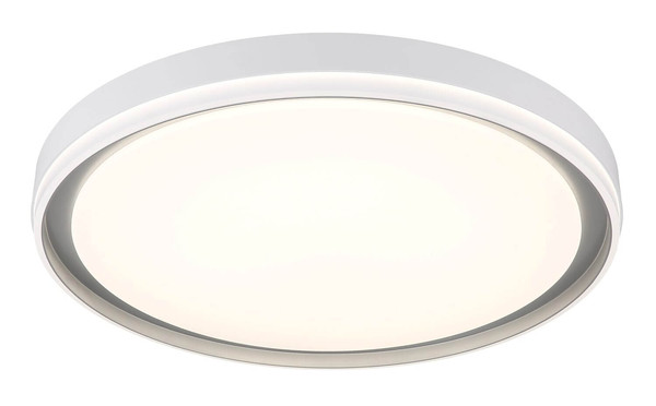 Globo LED Deckenleuchte Janice RGBW LED 48W dimmbar Fernbedienung CCT warm-/neutral-/tageslichtweiss Weiß matt silber Metall Ø50cm