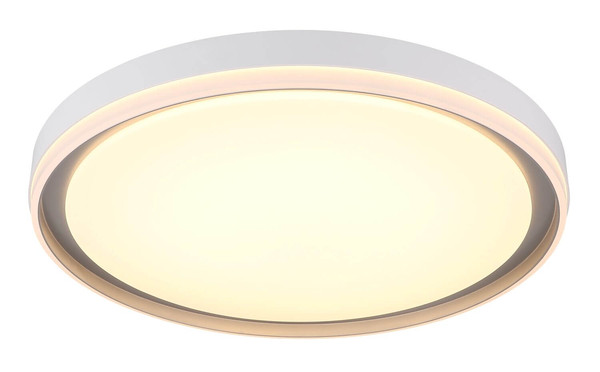 Globo LED Deckenleuchte Janice RGBW LED 48W dimmbar Fernbedienung CCT warm-/neutral-/tageslichtweiss Weiß matt silber Metall Ø50cm