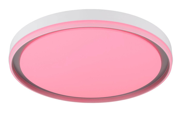 Globo LED Deckenleuchte Janice RGBW LED 48W dimmbar Fernbedienung CCT warm-/neutral-/tageslichtweiss Weiß matt silber Metall Ø50cm