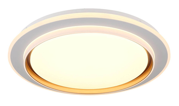 Globo LED Deckenleuchte Janice RGBW LED 48W dimmbar Fernbedienung CCT warm-/neutral-/tageslichtweiss Weiß matt Metall Ø49cm