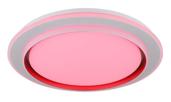 Globo LED Deckenleuchte Janice RGBW LED 48W dimmbar Fernbedienung CCT warm-/neutral-/tageslichtweiss Weiß matt Metall Ø49cm