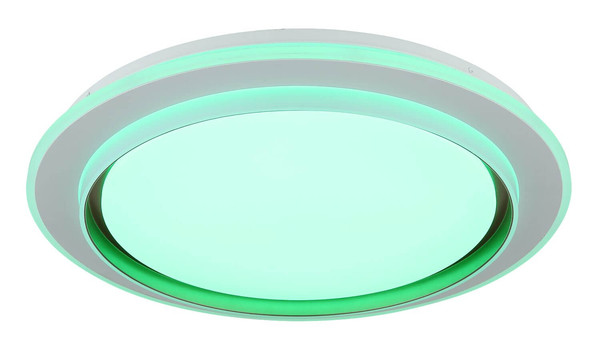 Globo LED Deckenleuchte Janice RGBW LED 48W dimmbar Fernbedienung CCT warm-/neutral-/tageslichtweiss Weiß matt Metall Ø49cm