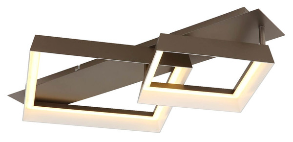 Globo LED Deckenleuchte Syrakus 24W warmweiss Kaffeefarben matt Metall 68,5x49,5cm