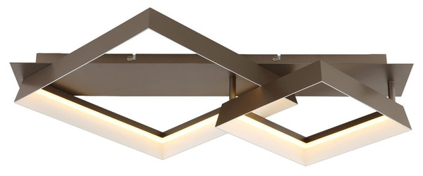 Globo LED Deckenleuchte Syrakus 24W warmweiss Kaffeefarben matt Metall 68,5x49,5cm