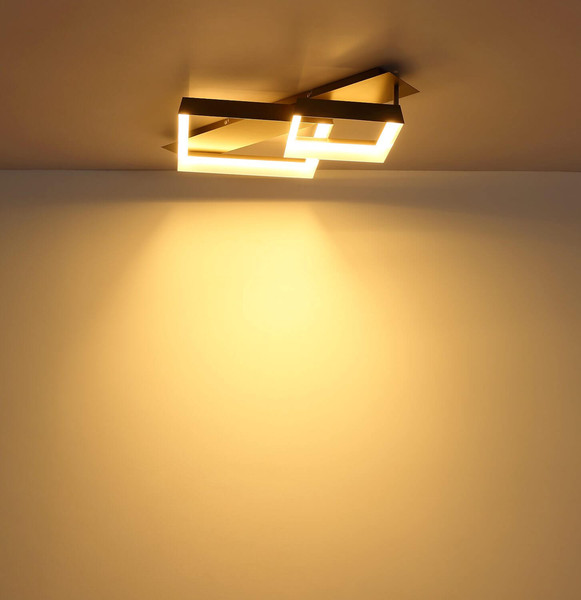 Globo LED Deckenleuchte Syrakus 24W warmweiss Kaffeefarben matt Metall 68,5x49,5cm